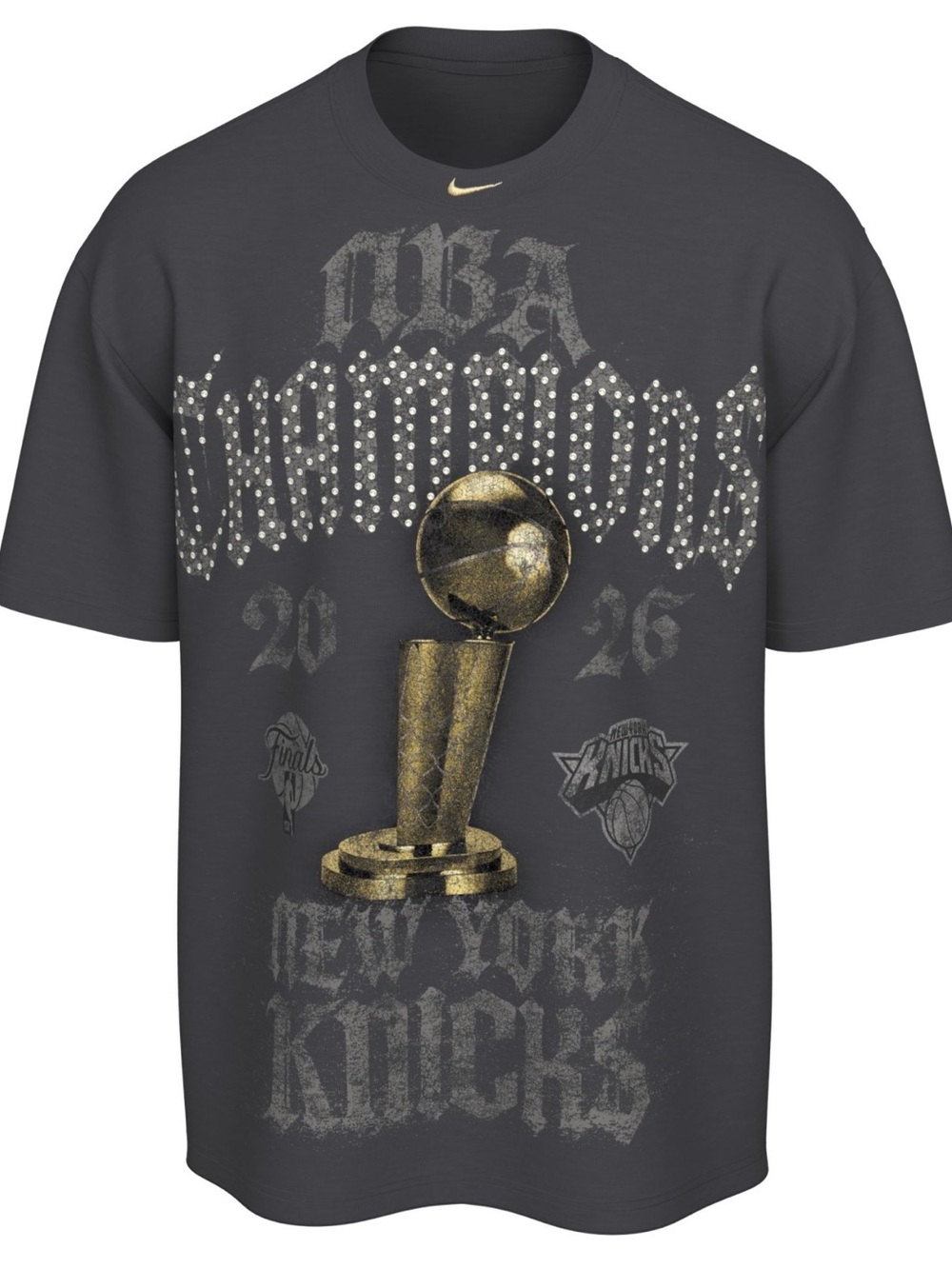 Nike Adult 2026 NBA Champions New York Knicks On-Court Crystal Locker
Room Shirt